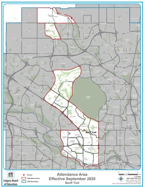 Attendance Area Map Banff Trail
